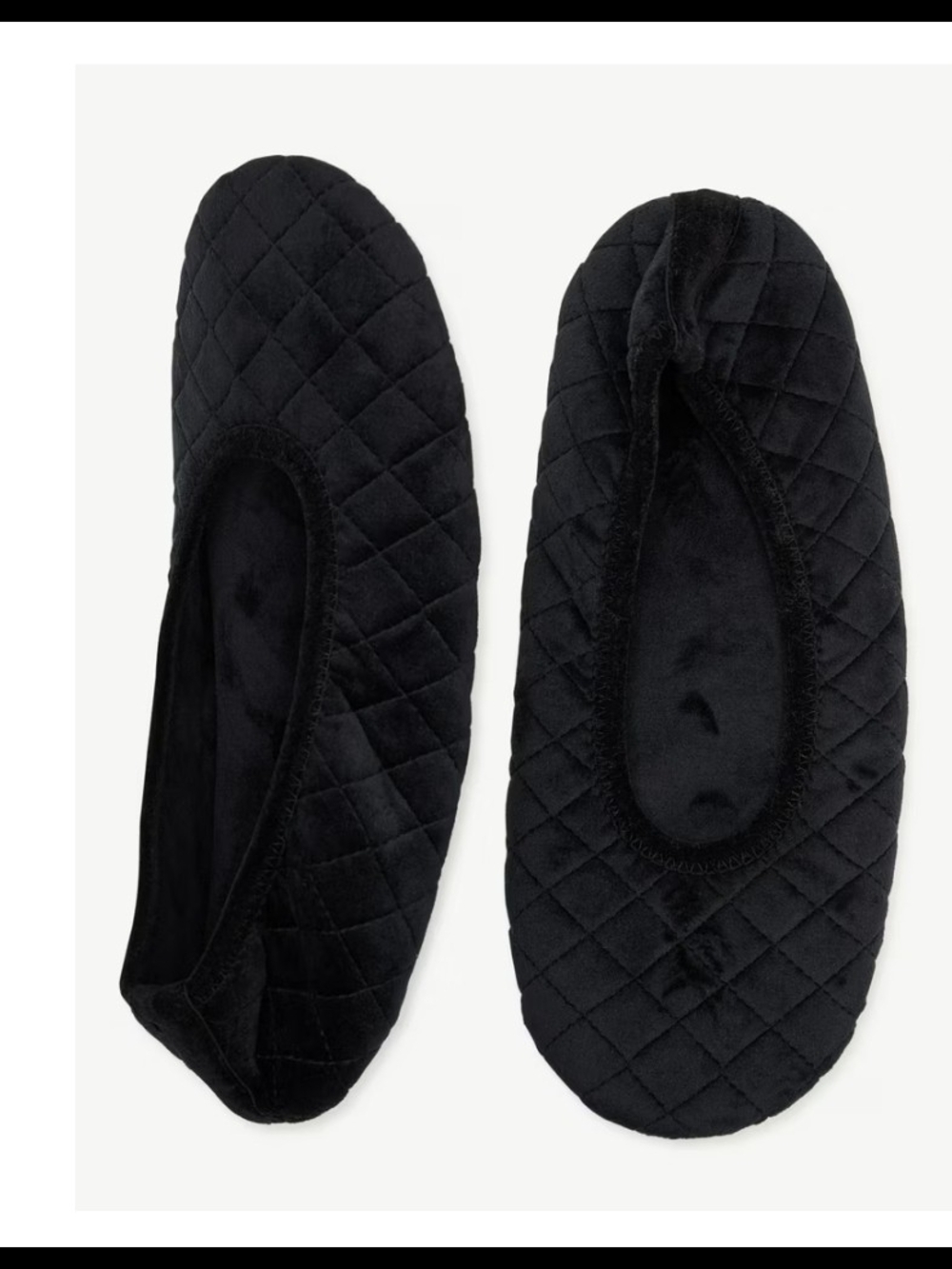 Quilted Black Women's Ballet Slipper Socks